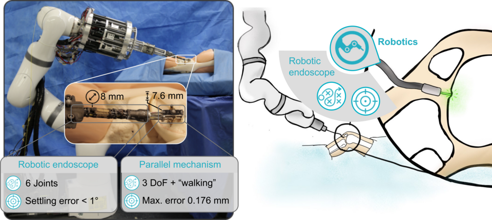 Robotic endoscope for laser osteotomy